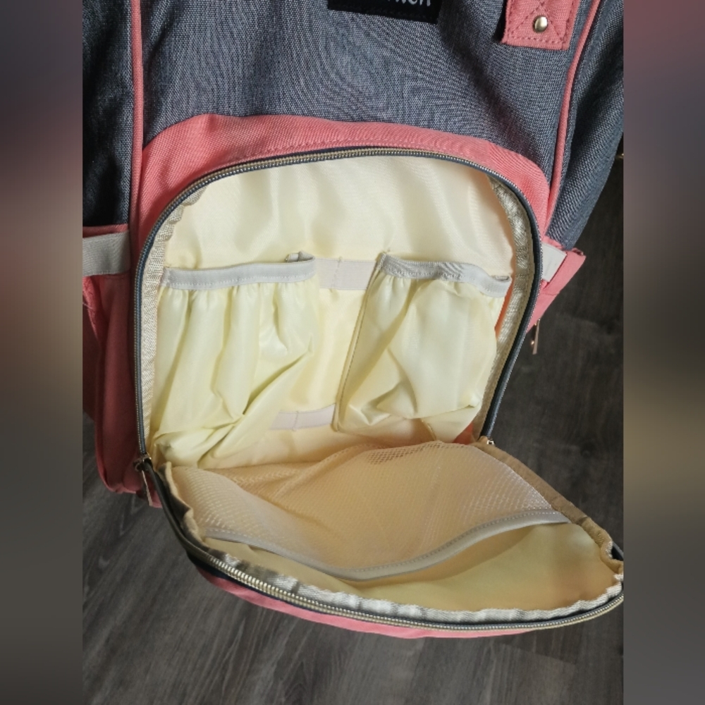 Zounich Multipocket Diaper Bag (Orange/Grey) A- - Picture 4 of 11
